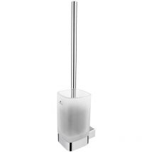 Nimco - Kibo - Scopino wc con supporto a parete, vetro opaco/cromo Ki 14094CN-26