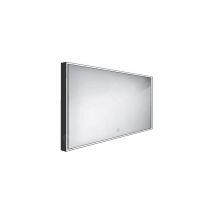 Miroirs - Miroir avec éclairage led, 1200x700 mm, capteur tactile, aluminium/noir zpc 13006V-90 - Nimco