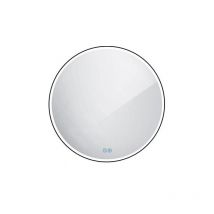 Nimco Miroirs - Miroir avec éclairage LED, diamètre 80 cm, touches tactiles, noir ZPC 28002RVX-90