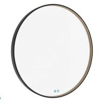 Nimco - Miroirs - Miroir avec éclairage led, diamètre 80 cm, touches tactiles, noir zpc 31002RVX-90