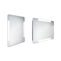 Nimco - Miroirs - Miroir de salle de bains éclairé par led 600 x 800 mm, arrondi, aluminium zp 18002