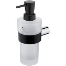 Nimco - Nava - Doseur de savon avec support, noir mat/chrome/verre mat na 28031W-T-b