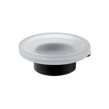 Nimco - Nava - Seifenschale Mit Halter, Schwarz Matt / Milchglas Na 28059w