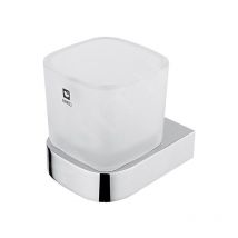 Nimco Nikau - Verre pour brosses à dents et dentifrice, verre mat / chrome NK 30058C-26
