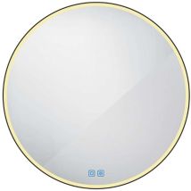 Nimco - Specchi - Specchio Con Illuminazione Led, Diametro 70 Cm, Sensore Touch, Nero Opaco Zpc 28001rvx-90