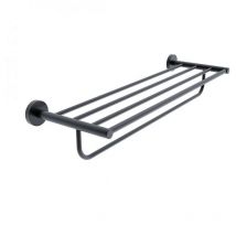 Unix - Ablage mit Handtuchhalter, Länge 65 cm, schwarz matt unc 13063-90 - Nimco