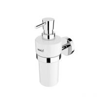 Unix - Distributeur de savon en céramique, avec support, blanc/chrome un 13031KN-T-26 - Nimco