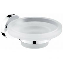 Nimco - Unix - Seifenschale Mit Halter, Milchglas / Chrom Un 13059w-26
