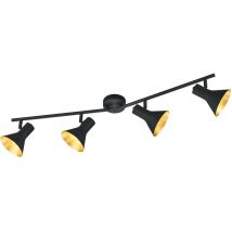 Frankystar - Nina Barre 4 Spots Support E14 Diffuseurs Métal Noir + Or