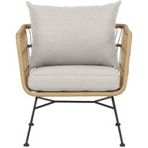 Nina Chaise de jardin avec support d'assise, beige.