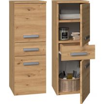 Topeshop - nina - Mueble de baño 2 puertas + 1 cajón - 30x30x85cm - Columna baja de almacenaje para baño