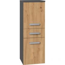 Hucoco - nina - Mueble de baño 2 puertas + 1 cajón - 30x30x85cm - Columna baja de almacenaje para baño