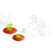 Ninfea Arancio Plust - Ø57 x H29 cm glassette porta bottiglie bere galleggiante per piscina hotel albergo casa originale Plust in polietilene