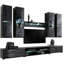 Ninja Ensemble meuble effet 3D led 280 cm pour hifi et Tele