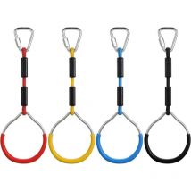 Ninja-Hindernisringe für Kinder mit Sicherheitskarabinern für Ninja-Parcours, Garten-Fitness-Gymnastik