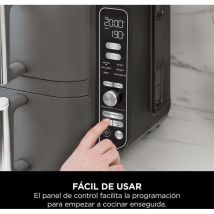Ninja - freidora sin aceite SL400EU vertical 9,5L (4,75+4,75L)