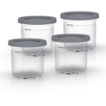 Ninja - Dessert Tubs - Pack of 4 [XSK4PINTEUUK] Official Accessory Compatible with Ice Cream Maker NC300UK, Grey/Clear