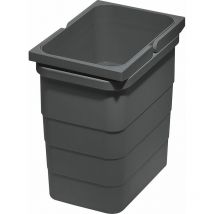 Abfallbehälter 5,5l Mülleimer mit praktischem Bügelgriff, Kunststoff dunkelgrau - Ninka