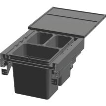Ninka Abfalltrennsystem Eins2pack Push-to-open - Korpusbreite 500mm, Dunkelgrau, 2x8l + 1x17l