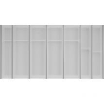 Besteckkasten für Schubladen Set Cuisio kb 1000mm - Besteckorganizer passend zu Merivobox, Kunststoff/Aluminium weiß - Ninka
