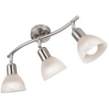 Nino Leuchten - Spot led à 3 vantaux. Daytona nickel, verre alab.blanc dont 3xE14,3W, led l: 40cm, verre 10cm faux