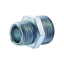 Raccordo diritto ridotto maschio maschio in acciaio zincato 1/2"x3/8" RACCORDERIE METALLICHE