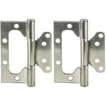 Edelstahl Scharnier Türband Beschlag platzsparend 100 mm, 2 Stück, inkl. Schrauben - Masterproof Professional