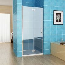Nischentür Falttür Pendeltür Duschabtrennung 180o Duschtür Duschwand 6mm nano Glas, 100x197cm