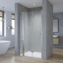Duschabtrennung Nischentür Glas Drehfalttüren Dusche 180° Falttür 5 mm esg Duschtür Duschwand mit Hebe-und Senkmechanismus Wandausgleich 20 mm & 10