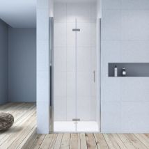 Nischentür Falttür Duschabtrennung Glas Duschwand Duschtür Drehfalttür Glas 100x197 cm Duschwand aus 6mm Sicherheitsglas (esg) mit Nanobeschichtung