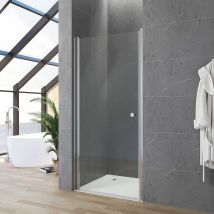Duschabtrennung Nischentür Duschtür Schwingtür Drehtür Pendeltür Glastür Breite 80 cm Höhe 187 cm Wandausgleich 15 mm & 10 mm Echtglas rahmenlos