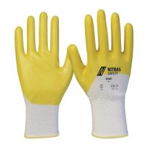 Nitras - 03405-9 Handschuhe 03405 Größe 9 weiß/gelb Polyester mit Nitril en 388 ps