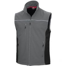 Nitras - motion tex light, Softshellweste grau / schwarz m 7162-M