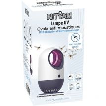 NITYAM Lampada UV ovale, Estrattore di zanzare, Lampada anti-insetti per interni/esterni, Nessun rumore, Nessuna radiazione, Cavo di alimentazione