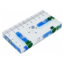 Niveau à bulle multifonctionnel en t transparent avec aimant 95 x 51 x 13 mm (bleu)