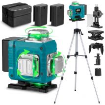 Onevan - Niveau laser vert autonivelant 4 x 360°, IP54, portée de travail 25 m, avec deux batteries rechargeables, niveau laser avec télécommande et