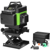 Niveau laser horizontal avec 16 lignes laser verticales et horizontales, système d'auto-nivellement de 3 degrés, avec trépied de 1,2 m et