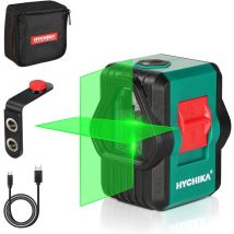 Hychika - Niveau Laser Vert 45M Autonivelant Niveau Laser pour L'extérieur, Deux Modules, Ligne Croix/Horizontale/Verticale, usb Rechargeable,