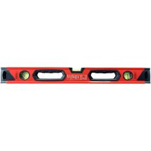 Haushalt - Nivel de burbuja household 600 mm con 3 niveles de burbuja mango ergonómico de goma 384 g rojo