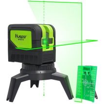 Huepar - Nivel láser de haz verde de línea cruzada diy con 2 puntos autonivelantes verticales y horizontales 9211G
