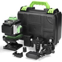 Ej.life - Nivel láser de 16 líneas, autonivelante de 4 x 360°, con 2 baterías recargables de 2400 mAh y soporte de pared, ideal para construcción y
