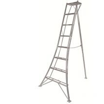 Aluminium 3-Holm-Gartenleiter Silber 190x125x243 cm - Niwaki