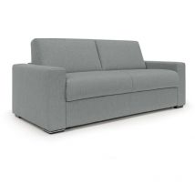 Divani.store - Nixon Schlafsofa mit 20 cm Matratze aus wasserfestem Stoff T03 220 cm (mat. 160x197) Grau