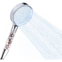 Nk Soffione Doccia Rotondo Con 6 Modalità Di Spruzzo: Sistema Anticalcare, Alta Pressione, Filtrazione Acqua, Materiale Abs, Risparmio D'Acqua, Facile