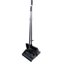 Kehrset Alu-Stiel mit Klappschaufel und Besen schwarz/silber