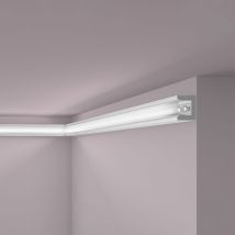 Nmc - Eckleiste Il12 Wallstyl Noel Marquet Zierleiste Stuckleiste Für Indirekte Beleuchtung Inkl. Licht-diffusor Modernes Design Grau 2 M