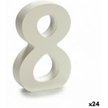 Número 8 madera blanco (2 x 16 x 14,5 cm) (24 unidades)