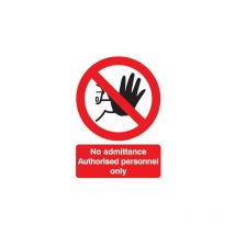 Sitesafe - no Admittance Authorised Personnel Only Rigid pvc Sign - 210 x 297mm