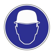 Pictogramme d'obligation ASR A1.3/BGV A8 utiliser protection tête plastique pancarte en plastique