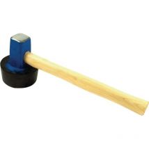 Plattenlegerhammer 1500g – rund – Gummiaufsatz – Hickory Holz – 410mm – 115mm – 110mm